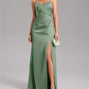 Azazie Azuree Matcha Stretch Satin